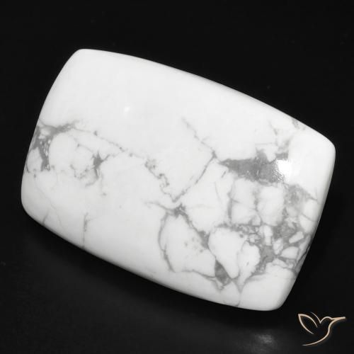 Howlite Blanc grisâtre naturelle Coussin, 23.93 ct, Opaque