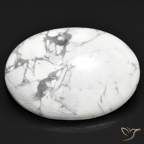 25.08ct Naturel Blanc grisâtre Howlite, ovale, Opaque