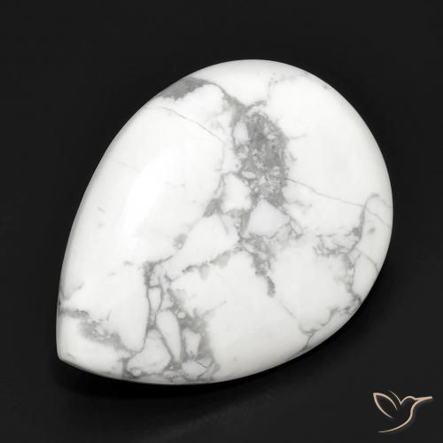 Howlite Blanc grisâtre naturelle En forme de poire, 14.46 ct, Opaque