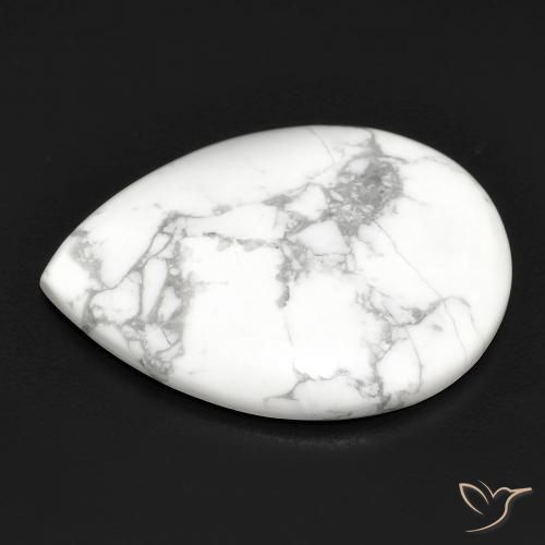Howlite Blanc grisâtre naturelle En forme de poire, 14.46 ct, Opaque