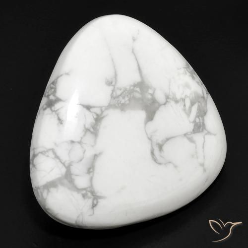 Howlite Blanc grisâtre naturelle Trillion, 27.72 ct, Opaque