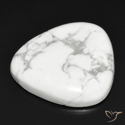 Howlite Blanc grisâtre naturelle Trillion, 27.72 ct, Opaque
