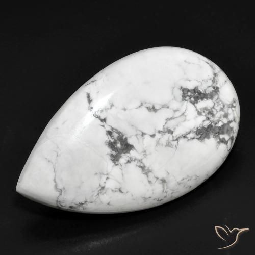 Howlite Blanc grisâtre naturelle En forme de poire, 22.34 ct, Opaque