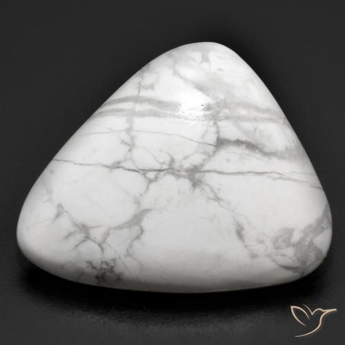 Howlite Blanc grisâtre naturelle Trillion, 19.84 ct, Opaque