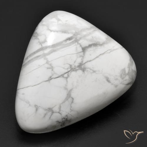 Howlite Blanc grisâtre naturelle Trillion, 19.84 ct, Opaque