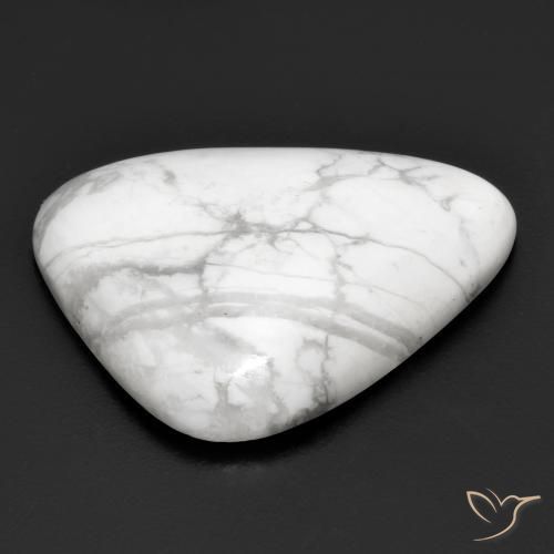 Howlite Blanc grisâtre naturelle Trillion, 19.84 ct, Opaque
