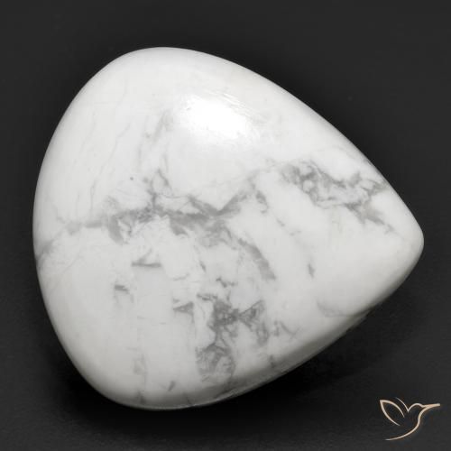 18.34ct Naturel Blanc grisâtre Howlite, En forme de poire, Opaque