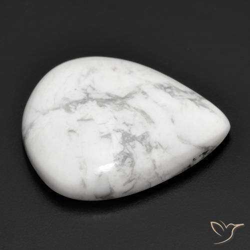 Howlite Blanc grisâtre naturelle En forme de poire, 18.34 ct, Opaque