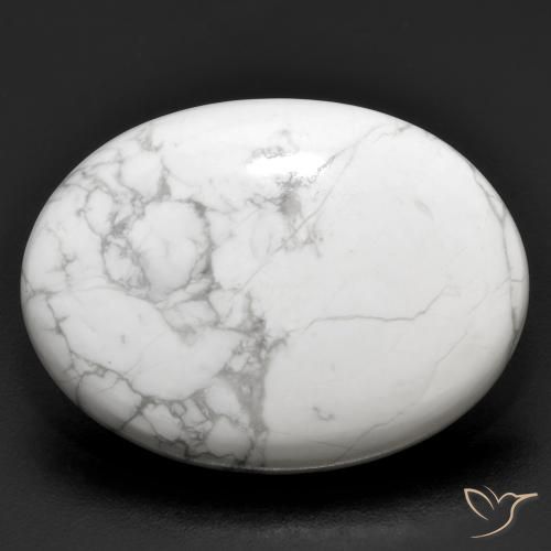 26.94ct Naturel Blanc grisâtre Howlite, ovale, Opaque