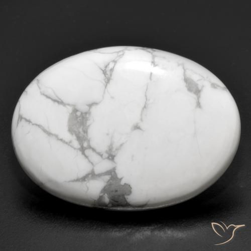 21.31ct Naturel Blanc grisâtre Howlite, ovale, Opaque