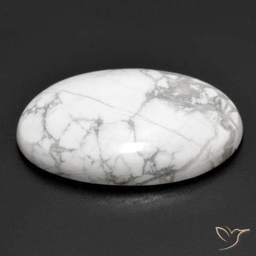 Howlite Blanc grisâtre naturelle ovale, 31.05 ct, Opaque