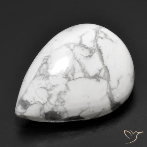 Howlite Blanc grisâtre naturelle En forme de poire, 23.39 ct, Opaque