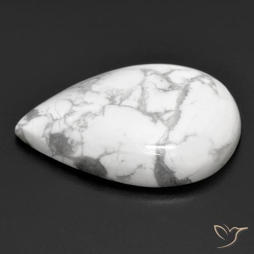 Howlite Blanc grisâtre naturelle En forme de poire, 23.39 ct, Opaque