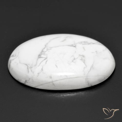 Howlite Blanc grisâtre naturelle ovale, 22.30 ct, Opaque