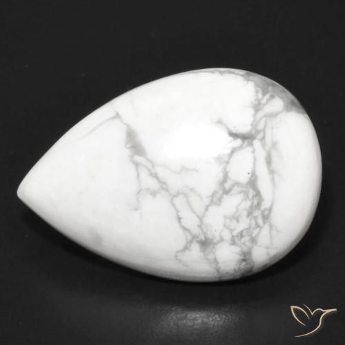 15.18ct Naturel Blanc grisâtre Howlite, En forme de poire, Opaque