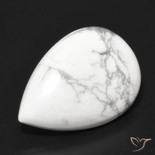 Howlite Blanc grisâtre naturelle En forme de poire, 15.18 ct, Opaque