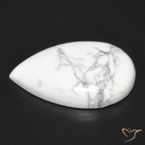 Howlite Blanc grisâtre naturelle En forme de poire, 15.18 ct, Opaque