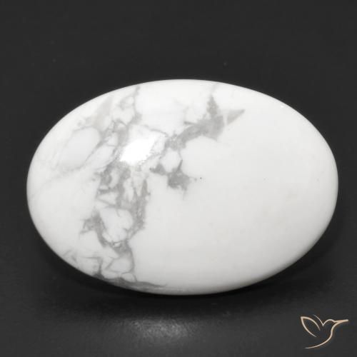 14.05ct Naturel Blanc grisâtre Howlite, ovale, Opaque