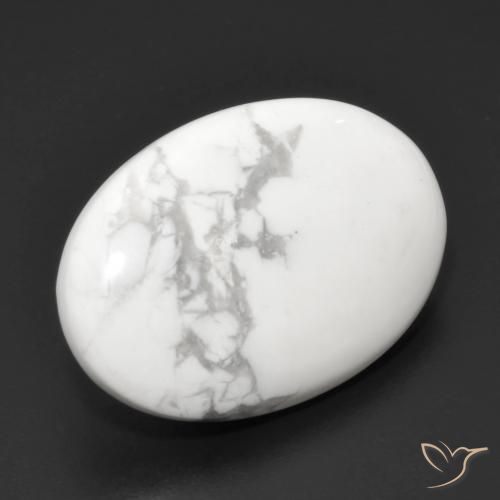 Howlite Blanc grisâtre naturelle ovale, 14.05 ct, Opaque