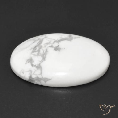 Howlite Blanc grisâtre naturelle ovale, 14.05 ct, Opaque