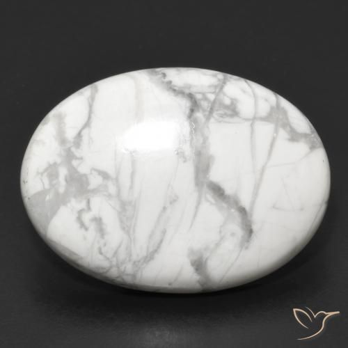 18.91ct Naturel Blanc grisâtre Howlite, ovale, Opaque