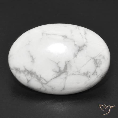 15.06ct Naturel Blanc grisâtre Howlite, ovale, Opaque