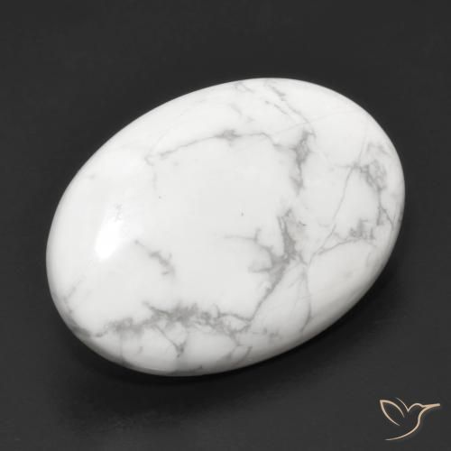 Howlite Blanc grisâtre naturelle ovale, 15.06 ct, Opaque