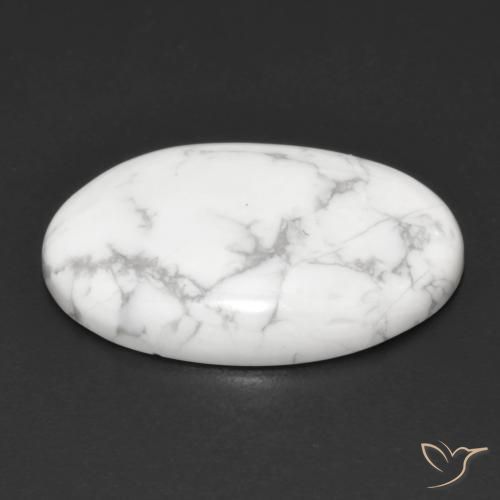 Howlite Blanc grisâtre naturelle ovale, 15.06 ct, Opaque