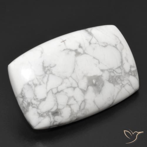 23.89ct Naturel Blanc grisâtre Howlite, Coussin, Opaque
