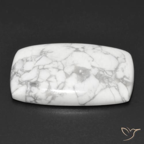 Howlite Blanc grisâtre naturelle Coussin, 23.89 ct, Opaque