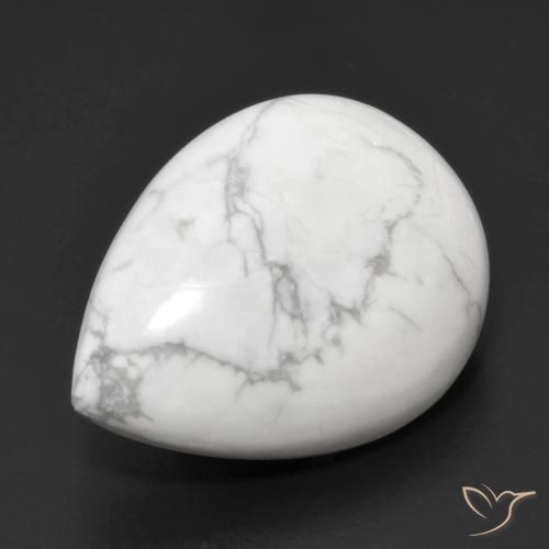 22.27ct Naturel Blanc grisâtre Howlite, En forme de poire, Opaque