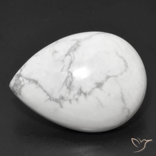Howlite Blanc grisâtre naturelle En forme de poire, 22.27 ct, Opaque