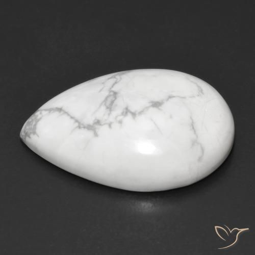 Howlite Blanc grisâtre naturelle En forme de poire, 22.27 ct, Opaque