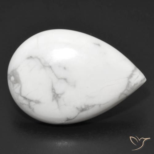 23.64ct Naturel Blanc grisâtre Howlite, En forme de poire, Opaque
