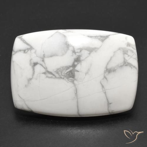 21.38ct Naturel Blanc grisâtre Howlite, Coussin, Opaque
