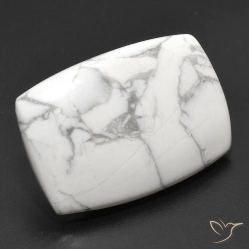 Howlite Blanc grisâtre naturelle Coussin, 21.38 ct, Opaque