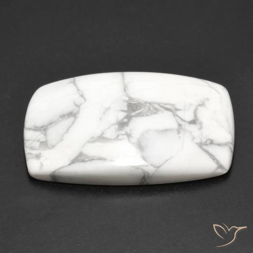 Howlite Blanc grisâtre naturelle Coussin, 21.38 ct, Opaque