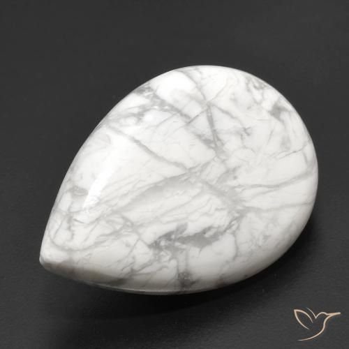 Howlite Blanc grisâtre naturelle En forme de poire, 19.22 ct, Opaque
