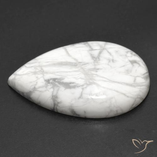 Howlite Blanc grisâtre naturelle En forme de poire, 19.22 ct, Opaque