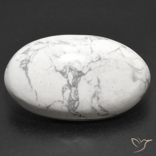 22.94ct Naturel Blanc grisâtre Howlite, ovale, Opaque