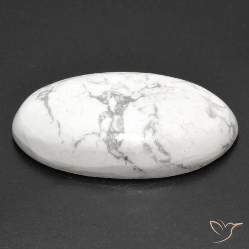 Howlite Blanc grisâtre naturelle ovale, 22.94 ct, Opaque
