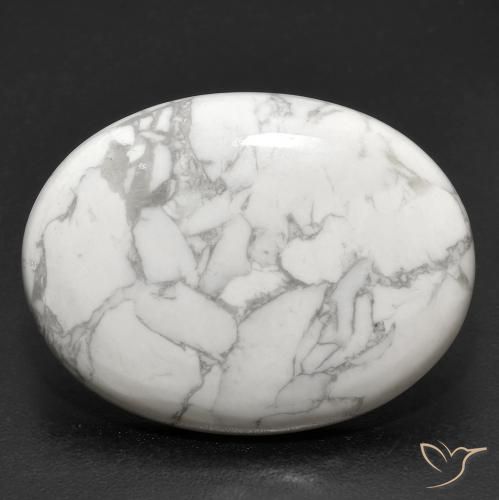 23.16ct Naturel Blanc grisâtre Howlite, ovale, Opaque