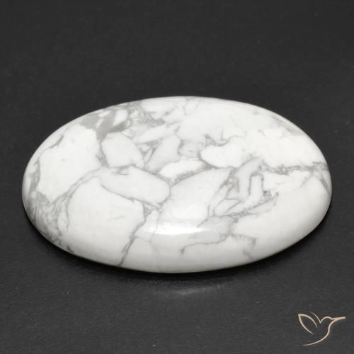 Howlite Blanc grisâtre naturelle ovale, 23.16 ct, Opaque