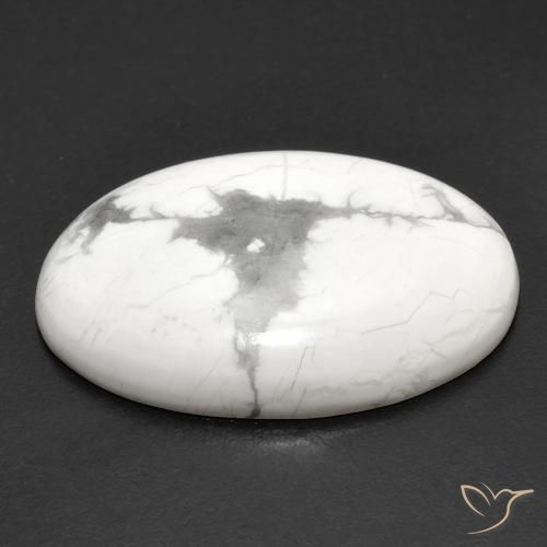 Howlite Blanc grisâtre naturelle ovale, 18.95 ct, Opaque