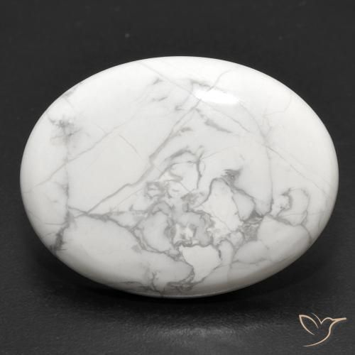 16.35ct Naturel Blanc grisâtre Howlite, ovale, Opaque