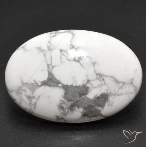 26.30ct Naturel Blanc grisâtre Howlite, ovale, Opaque
