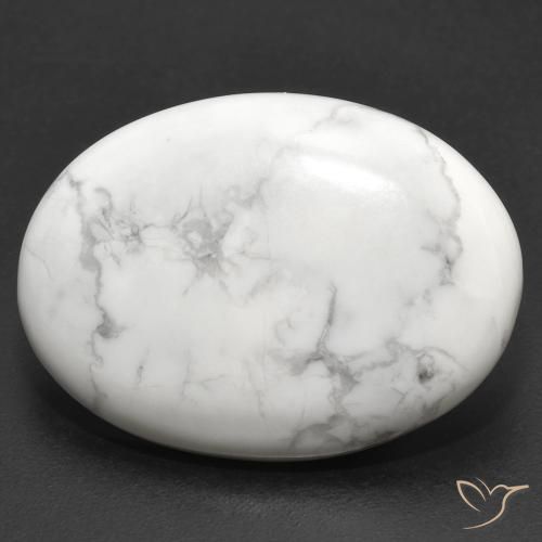 23.87ct Naturel Blanc grisâtre Howlite, ovale, Opaque