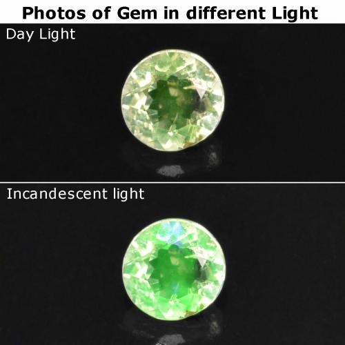 Opale hyalite Vert clair naturelle Coupe roude, 0.09 ct, Translucide