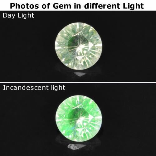 Opale hyalite Vert clair naturelle Coupe roude, 0.09 ct, Transparent