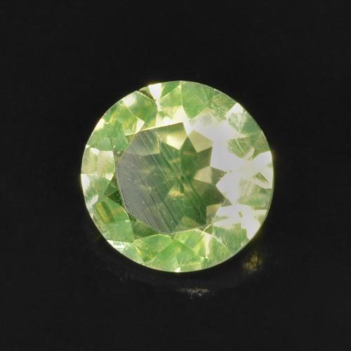 Opale hyalite vert naturelle coupe roude, 0,12 ct, transparent